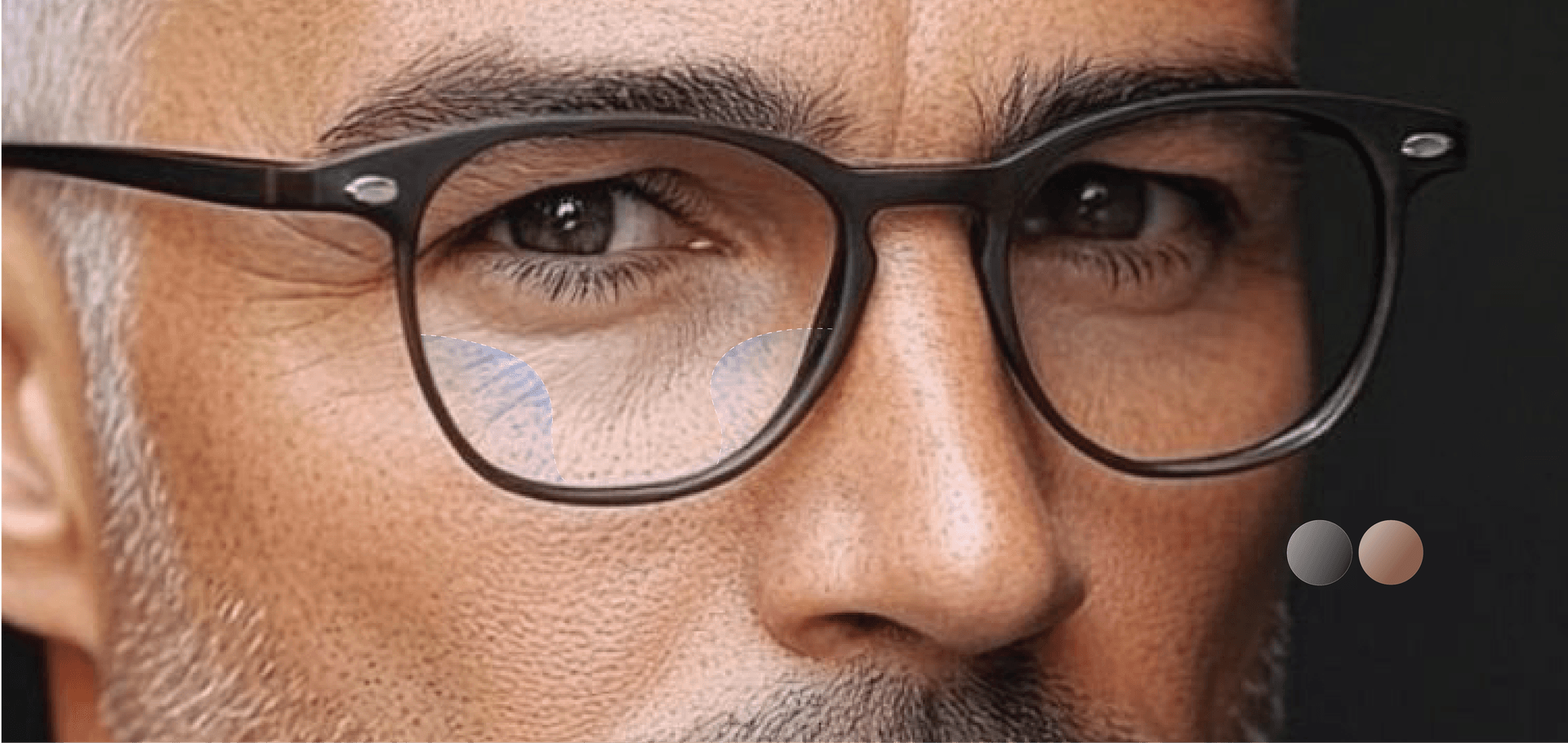 Digital freeform glasses with grey and brown transition lens options