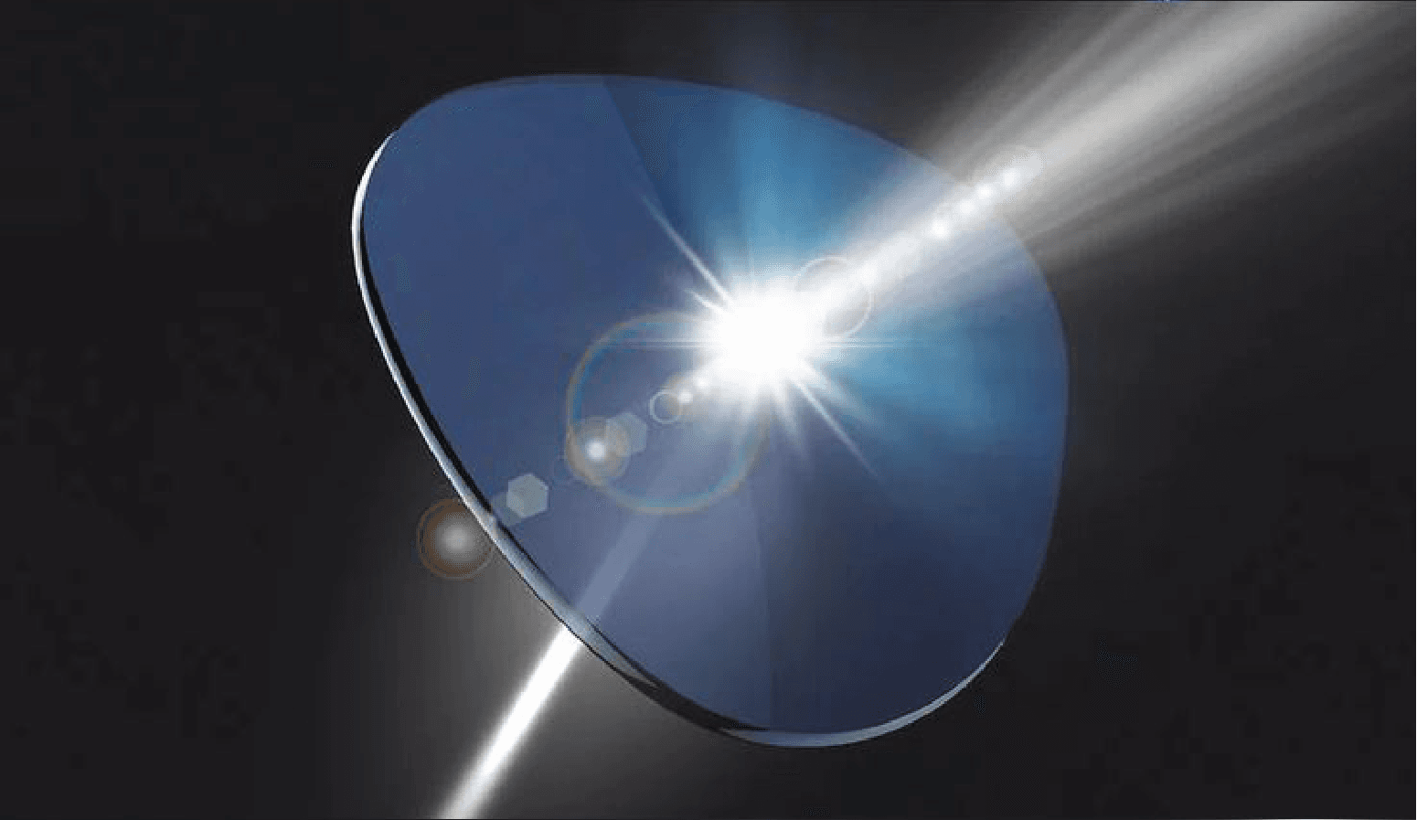 Sun lens reducing glare from bright light